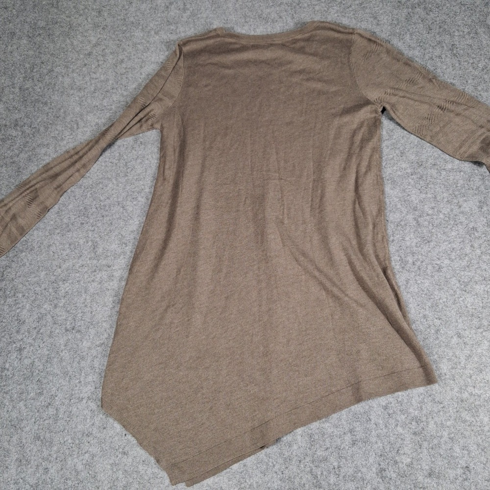 Apt. 9 Sweater Womens Medium Brown Asymmetrical Sharkbite Hem Textured Knit NEW - Picture 2 of 6